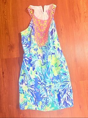 Lilly Pulitzer Multicolor Floral Shift Dress with Pink Label